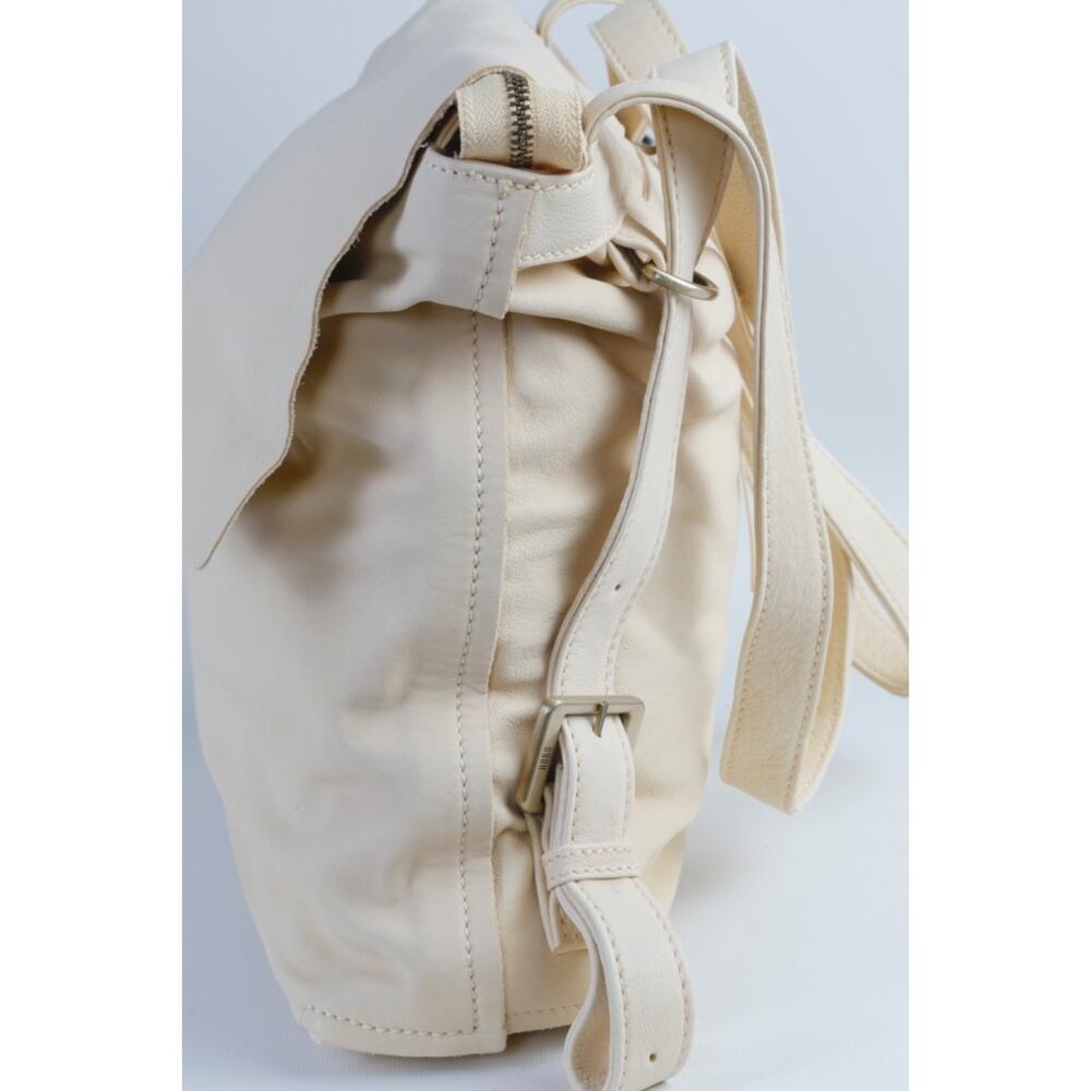 Hobo International Cream Leather Shoulder Bag Large Slouchy Tote Pocket Backpack - Picture 15 of 16